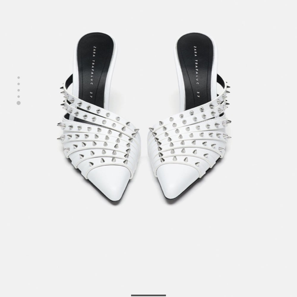 Zara high heel studded mule pointed toe pumps - Picture 3 of 7